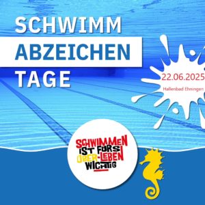 Mehr über den Artikel erfahren Save-the-Date: 22.06.2025 – Schwimmabzeichentag 2025 im Ehninger Hallenbad