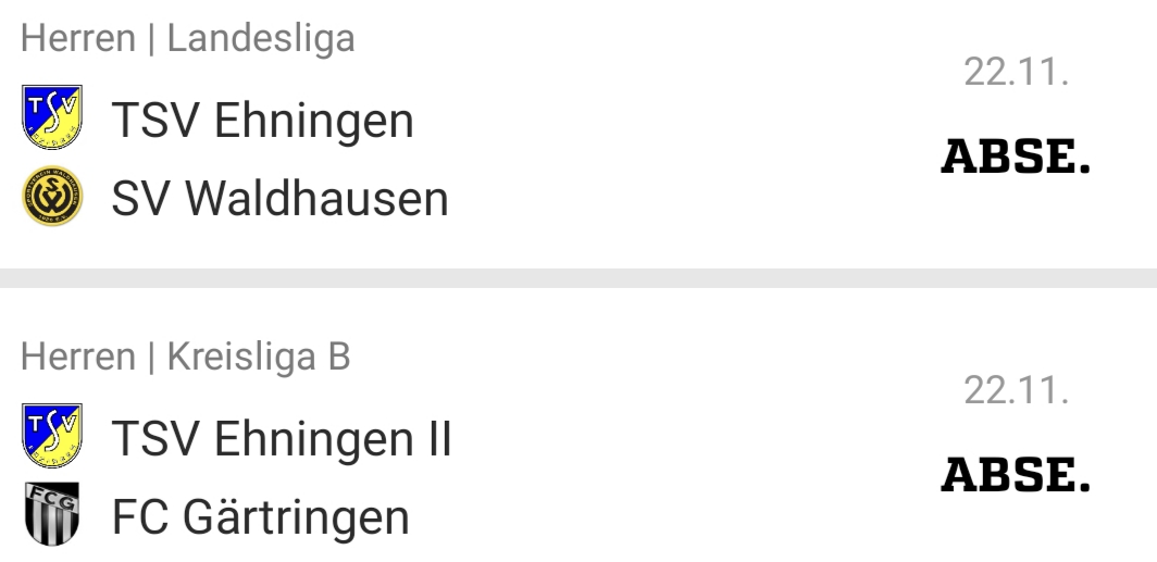 Mehr über den Artikel erfahren Keine Spiele in Ehningen