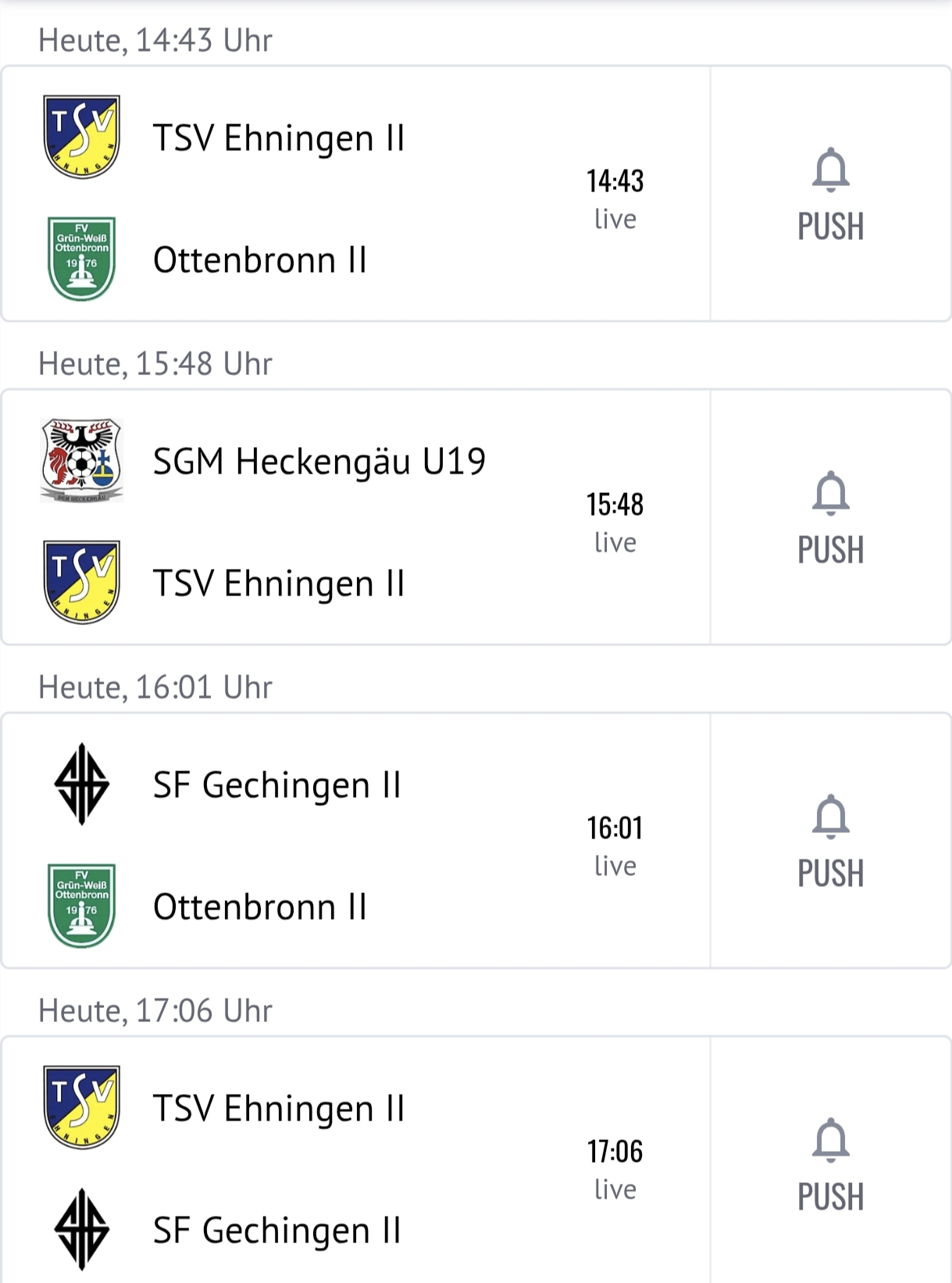 Mehr über den Artikel erfahren Zwischenrunde in Gechingen ab 14:43 h