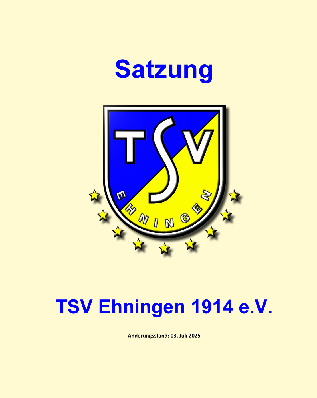 Satzung des TSV Ehningen 1914 e.V.