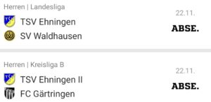 Read more about the article Keine Spiele in Ehningen